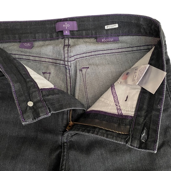 NYDJ Lift Tuck Technology Studded Rhinestones Bootcut Jeans Women’s Size 8 Black - Picture 12 of 14